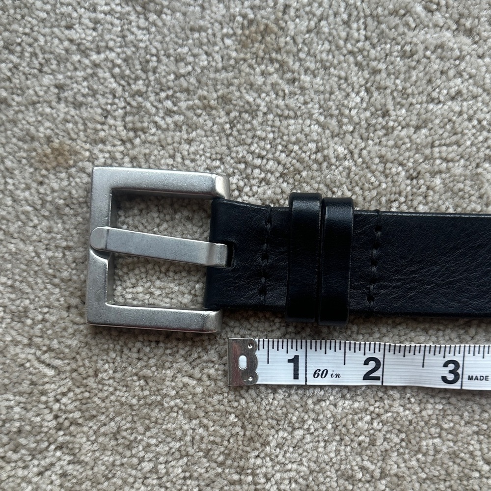GAP Black Leather Belt with Silver Buckle - Picture 2 of 3